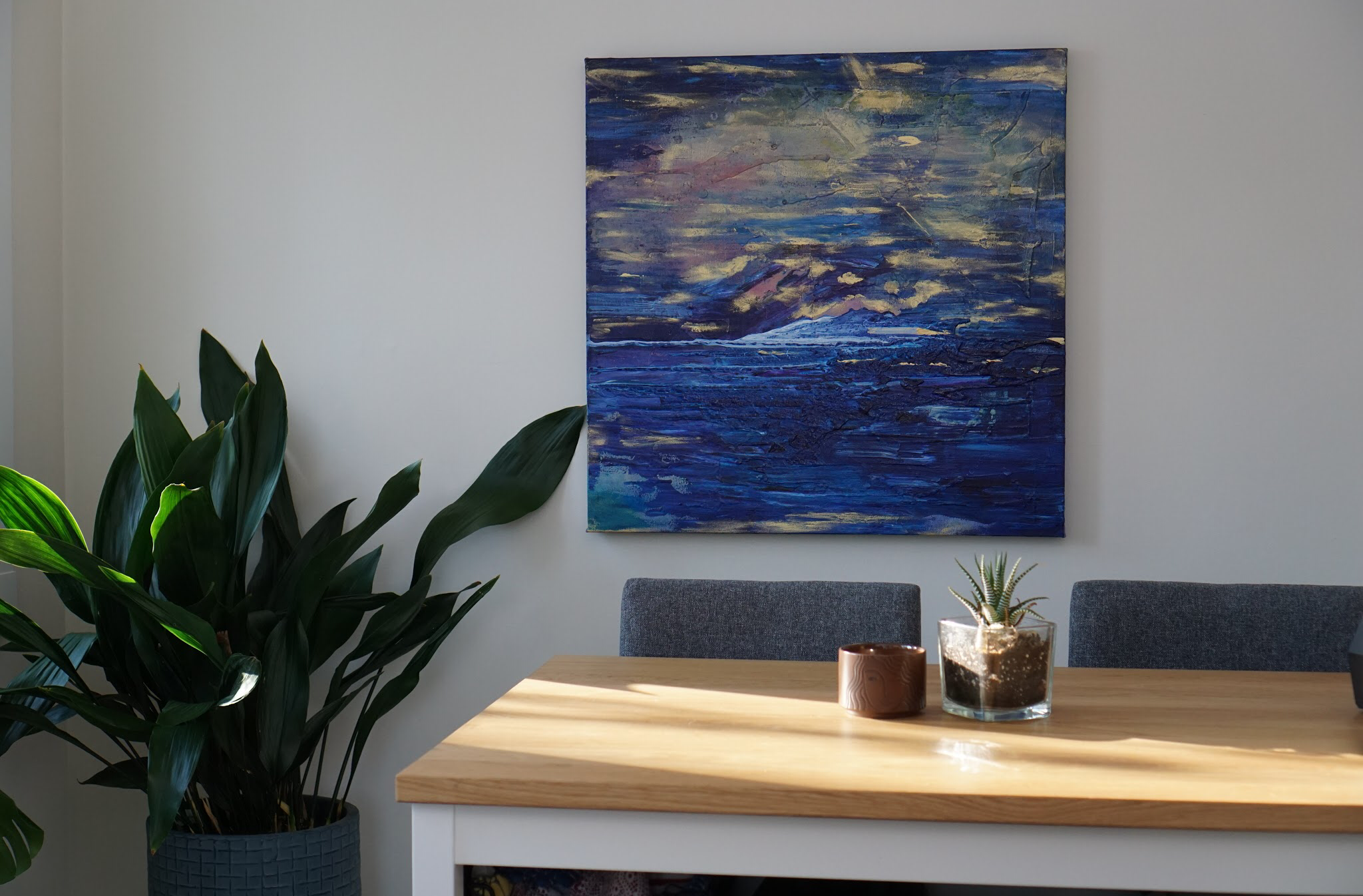 Rainy Day, Abstract, Acrylic and Gel mediums, 30” By 30”, 2018