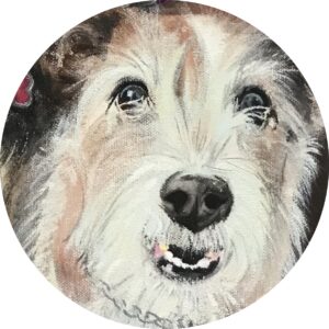 GEORGE, ACRYLIC, COMMISSION, 20” BY 24”, 2021