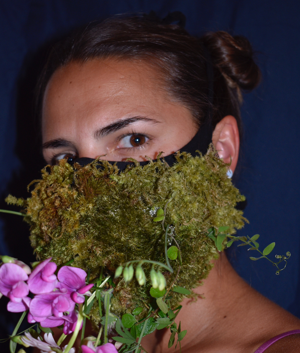 FINDING A SAFE PLACE TO BREATHE, WEARABLE MASK SCULPTURE, 2020