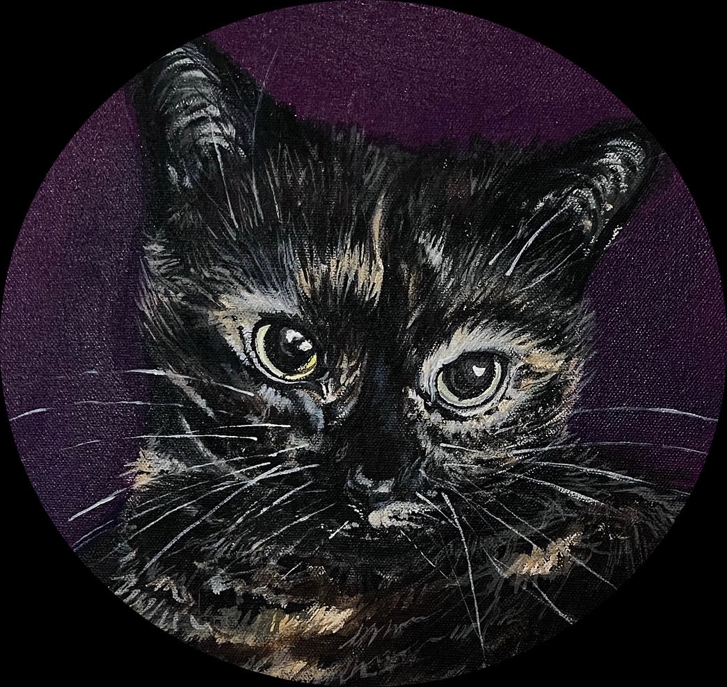 CHICHI,ACRYLIC,COMMISSION, 11” BY 14” 2022.