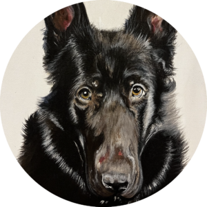 MIDNIGHT,ACRYLIC,COMMISSION, 11” BY 14” 2022.