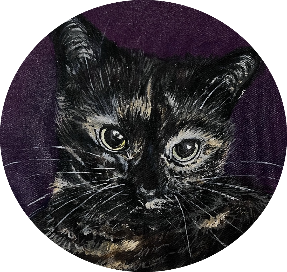 CHICHI,ACRYLIC,COMMISSION, 11” BY 14” 2022.